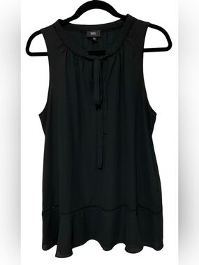 Wassio Black Sleeveless Tie Neck Blouse – Size XL